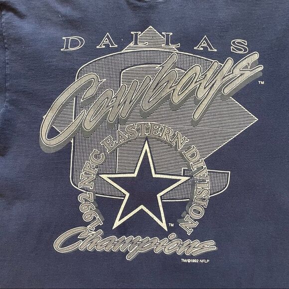 Vintage 90’s Dallas Cowboys NFC Eastern Division Champions Navy Blue - Picture 2 of 4